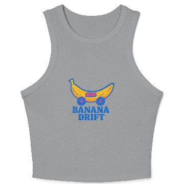 Discover Whimsical Banana Drift Car Design Crop Tank Top