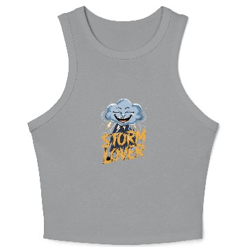 Discover Storm Lover Cloud with Lightning Art Crop Tank Top
