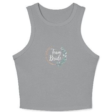 Discover Team Bride Bridesmaid Eucalyptus Wedding Crop Tank Top