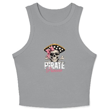 Discover Pirate Princess Skull and Crossbones with Pink Bow Crop Tank Top