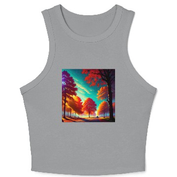 Discover Vivid Autumn Tree Landscape Crop Tank Top