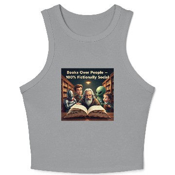 Discover Fictional Alien and Wizard Book Lovers Crop Tank Top