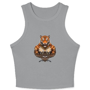 Discover Fierce Tiger Warrior Design Crop Tank Top