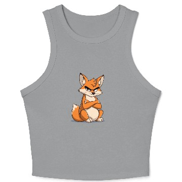 Discover Grumpy cartoon Fox with serious expression Crop Tank Top