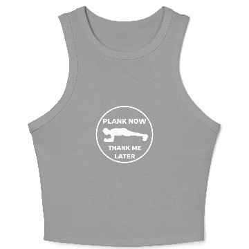 Discover Humorous Plank Exercise Illustration Crop Tank Top