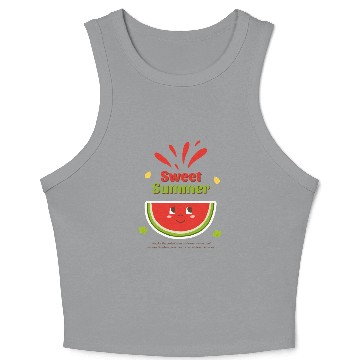Discover Cute Watermelon Summer Joy Design Crop Tank Top