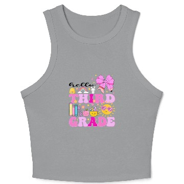 Discover Hello Third Grade, Preppy Back to School Crop Tank Top