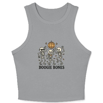 Discover Disco Skeleton Dance Illustration Crop Tank Top