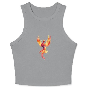 Discover Fiery Phoenix Watercolor Illustration Crop Tank Top