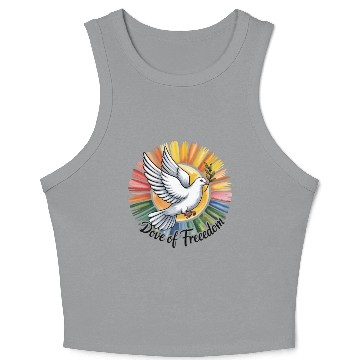 Discover Peaceful Dove with Olive Branch Design Crop Tank Top