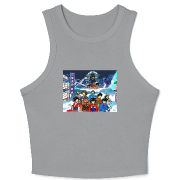 Discover Mythical Samurai Wolf Theater Crop Tank Top