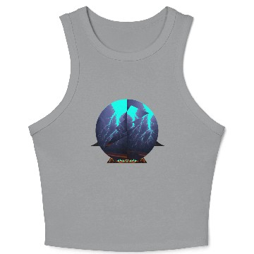 Discover Royal Blue Lightning Crop Tank Top