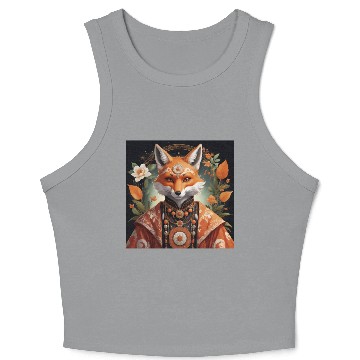 Discover Regal Fox with Ornate Jewelry Crop Tank Top