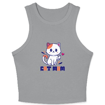 Discover Cute Cat Mom Design Crop Tank Top