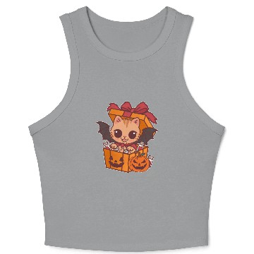 Discover Halloween Cat with Potion Gift Box Crop Tank Top