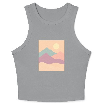 Discover Pastel Mountain Serenity Crop Tank Top