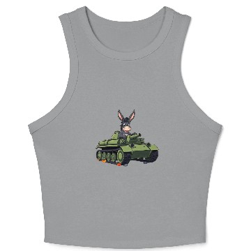 Discover Adorable Donkey Tank Battle Scene Crop Tank Top