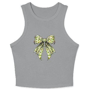 Discover Coquette Bow St Patricks Day Shamrock Pattern Crop Tank Top