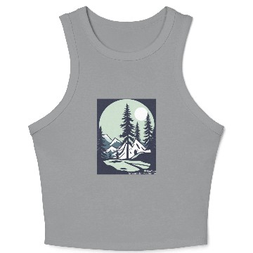 Discover Adventure mountains Crop Tank Top