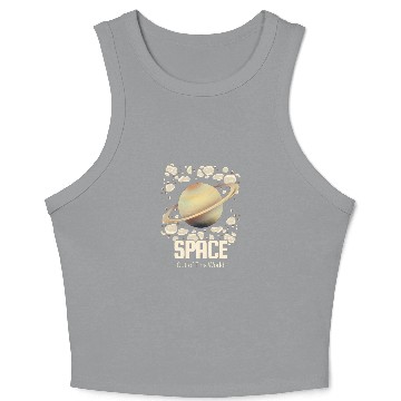 Discover Saturn Ringed Planet Space  Crop Tank Top