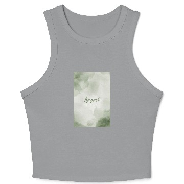 Discover August Watercolor Pastel Typography Crop Tank Top