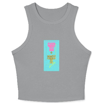 Discover Colorful Retro Typography – Coffee + Data Quote Crop Tank Top