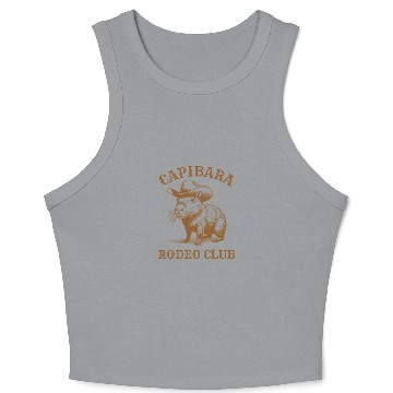 Discover Capybara Rodeo Club Design Crop Tank Top