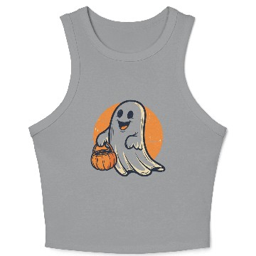 Discover Vintage Ghost Trick-or-Treat Crop Tank Top