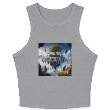 Discover Floating Island Growth Illustration Crop Tank Top