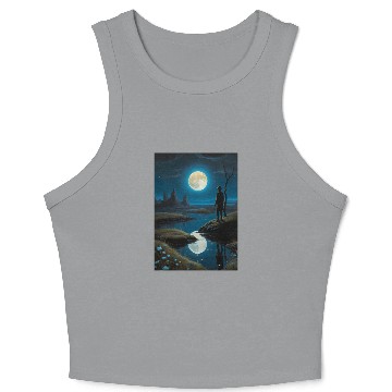 Discover Mystic Night Under the Full Moon Crop Tank Top