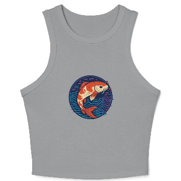 Discover Vivid Fish Abstract Illustration Crop Tank Top