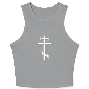 Discover Religious Cross with Bold Outline Crop Tank Top