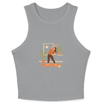 Discover Sunlit Yoga Stretch Illustration Crop Tank Top