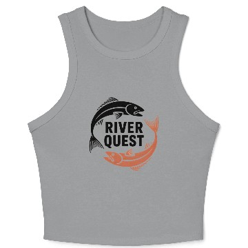 Discover River Quest Fish Illustration Crop Tank Top