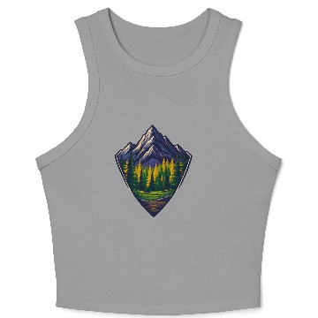 Discover Mountain Wilderness Nature Shield Crop Tank Top