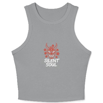 Discover Demon Mask Cherry Blossom Design Crop Tank Top