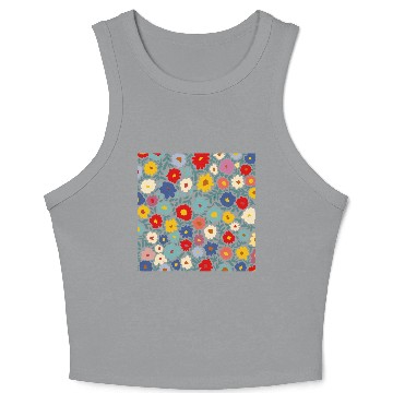 Discover Colorful Floral Pattern for Spring Wear Crop Tank Top