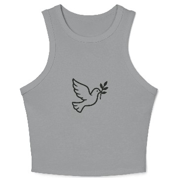Discover Elegant Doves with Olive Branch Design Crop Tank Top