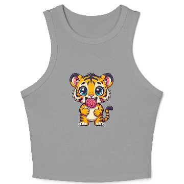 Discover Cute Zombie Tiger Cub Crop Tank Top