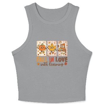 Discover Fall In Love With Learning Cozy Autumn Pumpkin Crop Tank Top