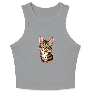 Discover cat Tiger Cub Illustration Crop Tank Top