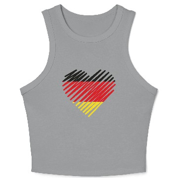 Discover Abstract German Flag Heart Design Crop Tank Top