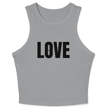 Discover Minimalist Black "LOVE" Typography Crop Tank Top