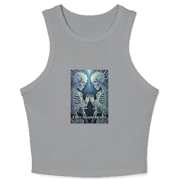 Discover Celestial Skeleton Toasting Champagne Crop Tank Top