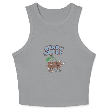 Discover Whimsical Cherry Characters Design Crop Tank Top