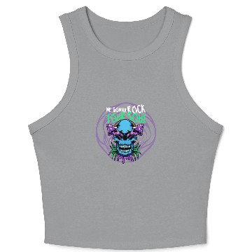 Discover Psychedelic Rock Skull Design Crop Tank Top