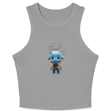 Discover Futuristic Robot Boy Crop Tank Top Design
