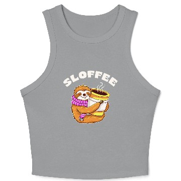Discover Sloffee Sloth Coffee Lover Design  Crop Tank Top