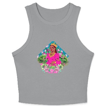 Discover Queen in pink and green  Crop Tank Top