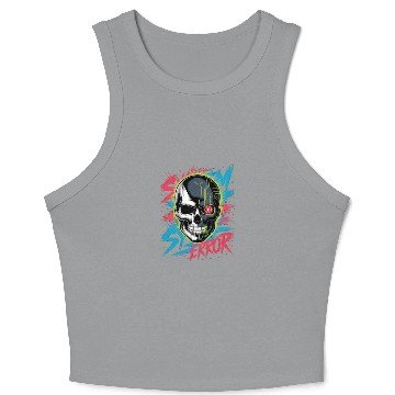 Discover Cyber Skull Horror Graphic Crop Tank Top Design